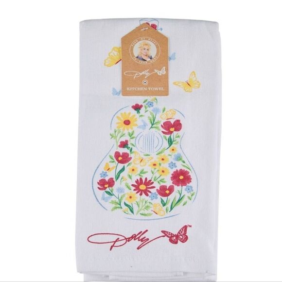 Dolly Parton Kitchen Floral Guitar & Sweet Tea Print Kitchen Towels - Picture 4 of 9